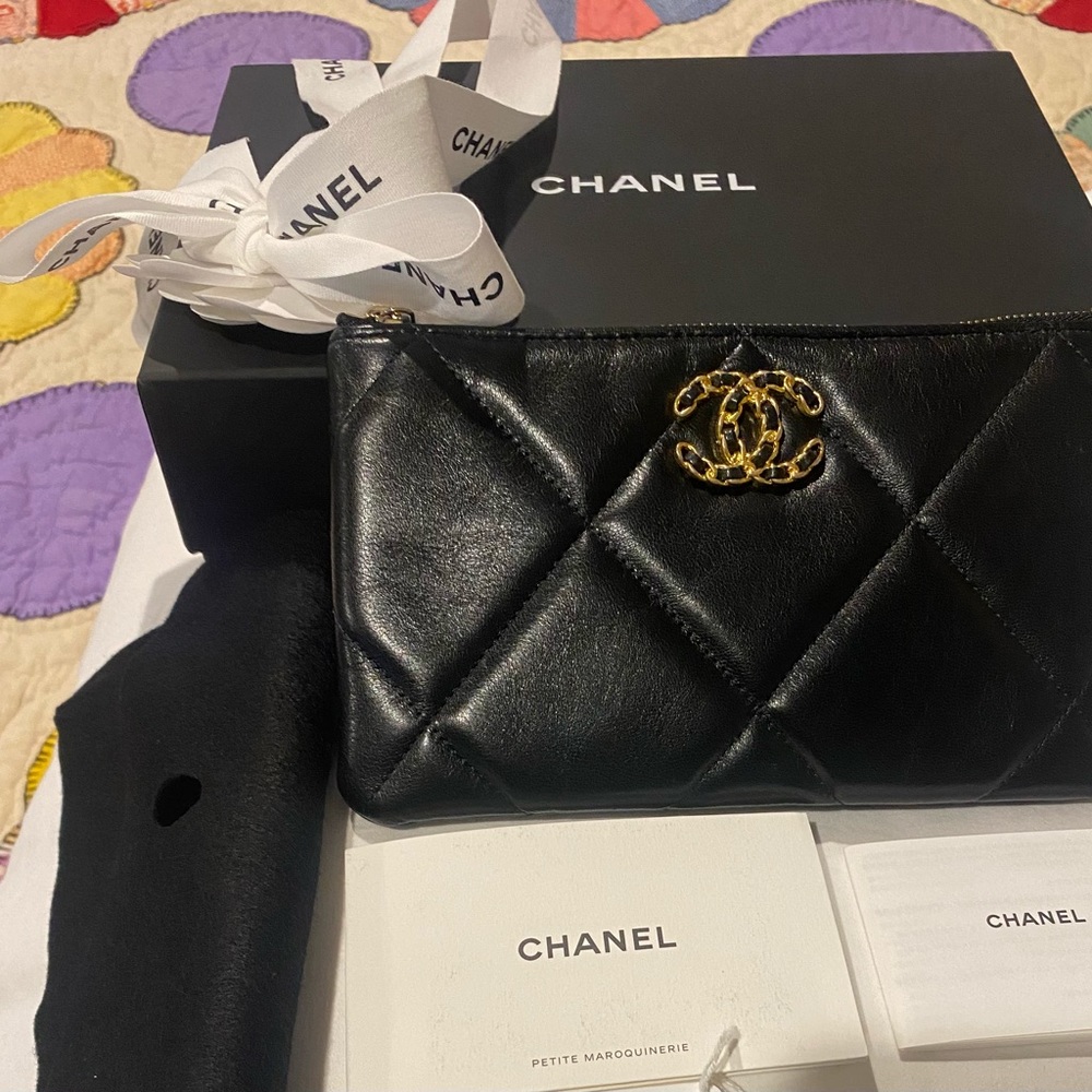 Chanel zippered pouch.  5x8. Immaculate
